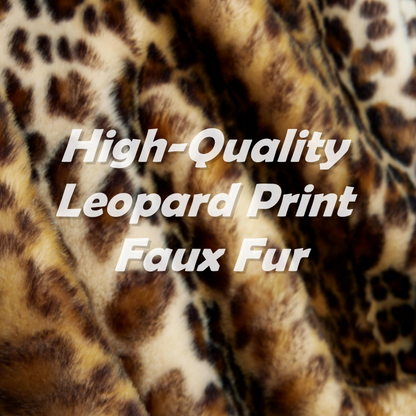 ❄️Winter Specials❄️ Women's Fashion Leopard Print Warm Faux Fur Mid-Length Coat